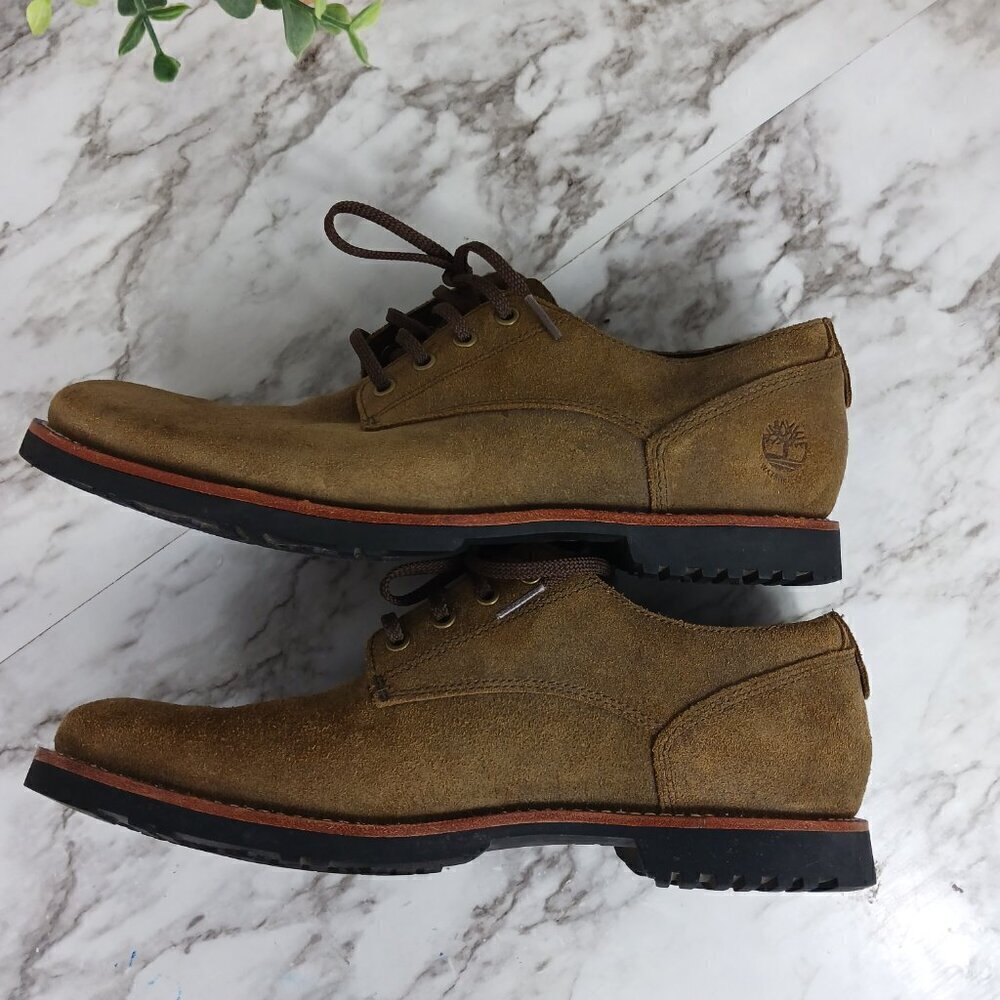 TIMBERLAND Men's Kendrick olive nubuck Suede Plain Toe Oxfords size 8 leather - Picture 6 of 12